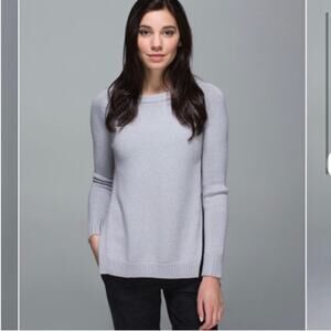 Lululemon Yin to You gray side slit wool blend sweater